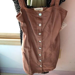 brown/mauve colored pacsun jean dress